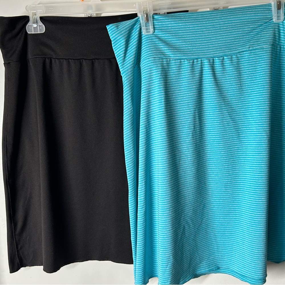 Tranquility by Colorado Clothing Black and Teal A-Line Skirt Duo